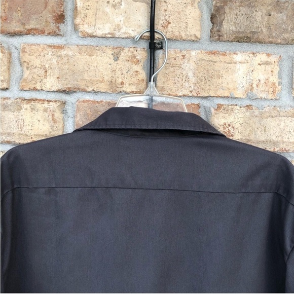 Dickies Mens Long Sleeve Flap Chest Pockets Button Down Gray Work Shirt L - Picture 10 of 13